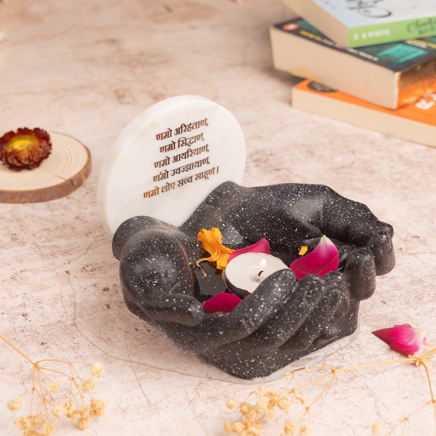 Marble Namokar Mantra Hand Urli
