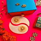 Marble yin-yang Shape Candle Holder Set