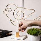 Bird Design Metal Candle Holder with Marble Base Home Decor Accent