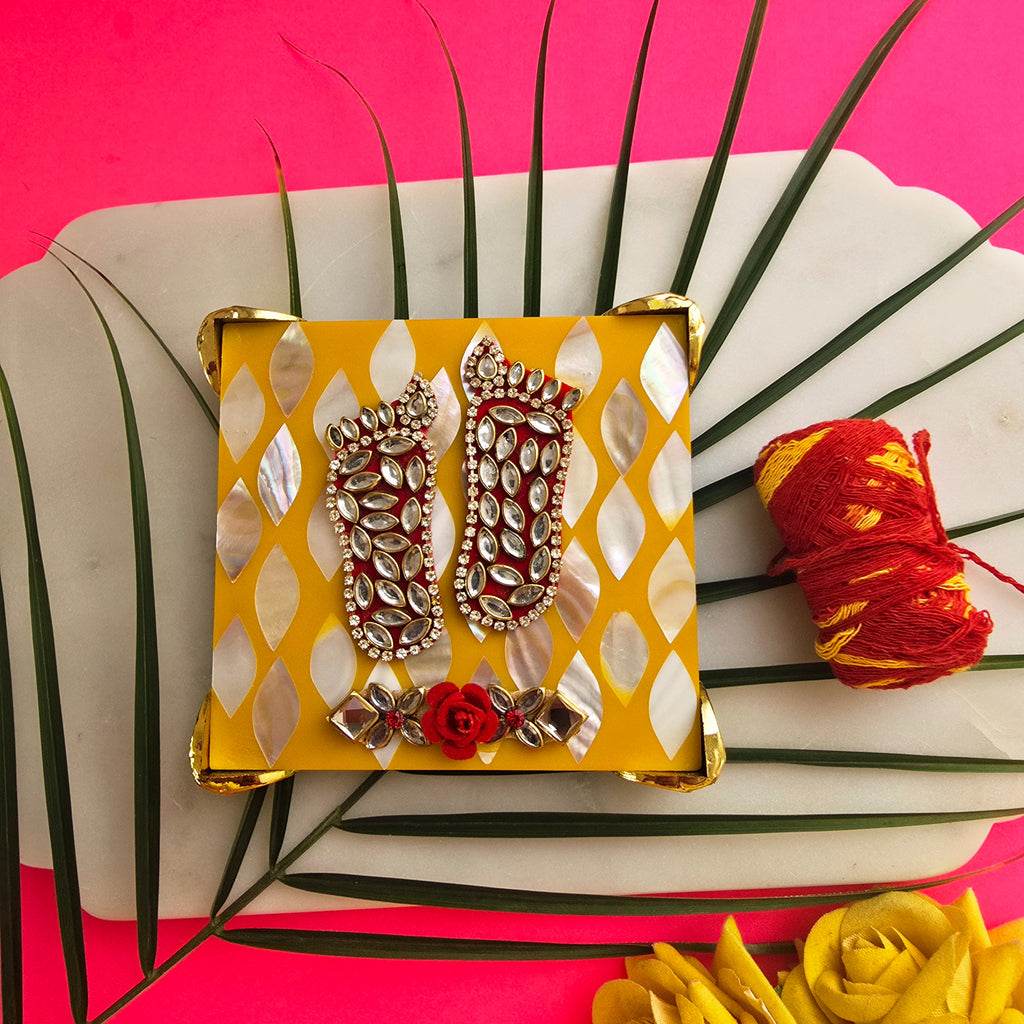 Yellow MOP Laxmi Charan Paduka