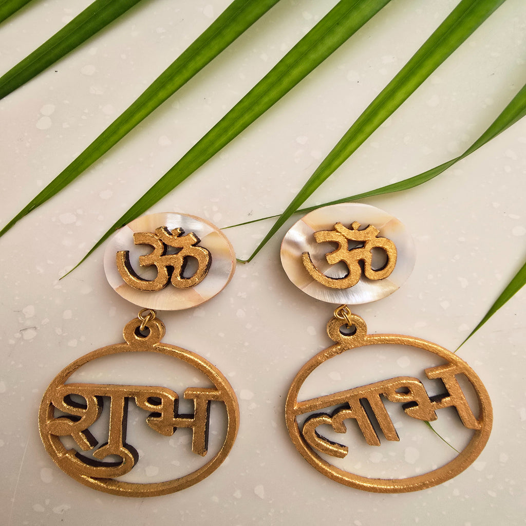 Mother Of Pearl OM Shubh Labh Door Hangings