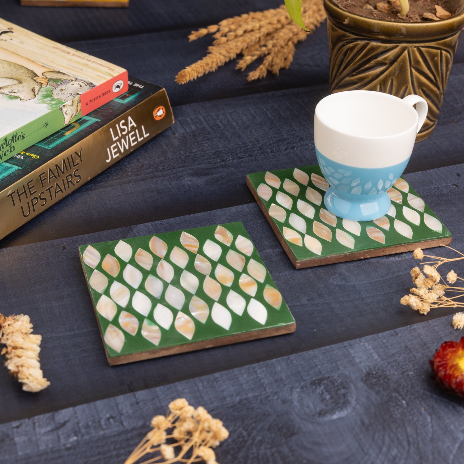 MOP Coasters Set of 2 Green
