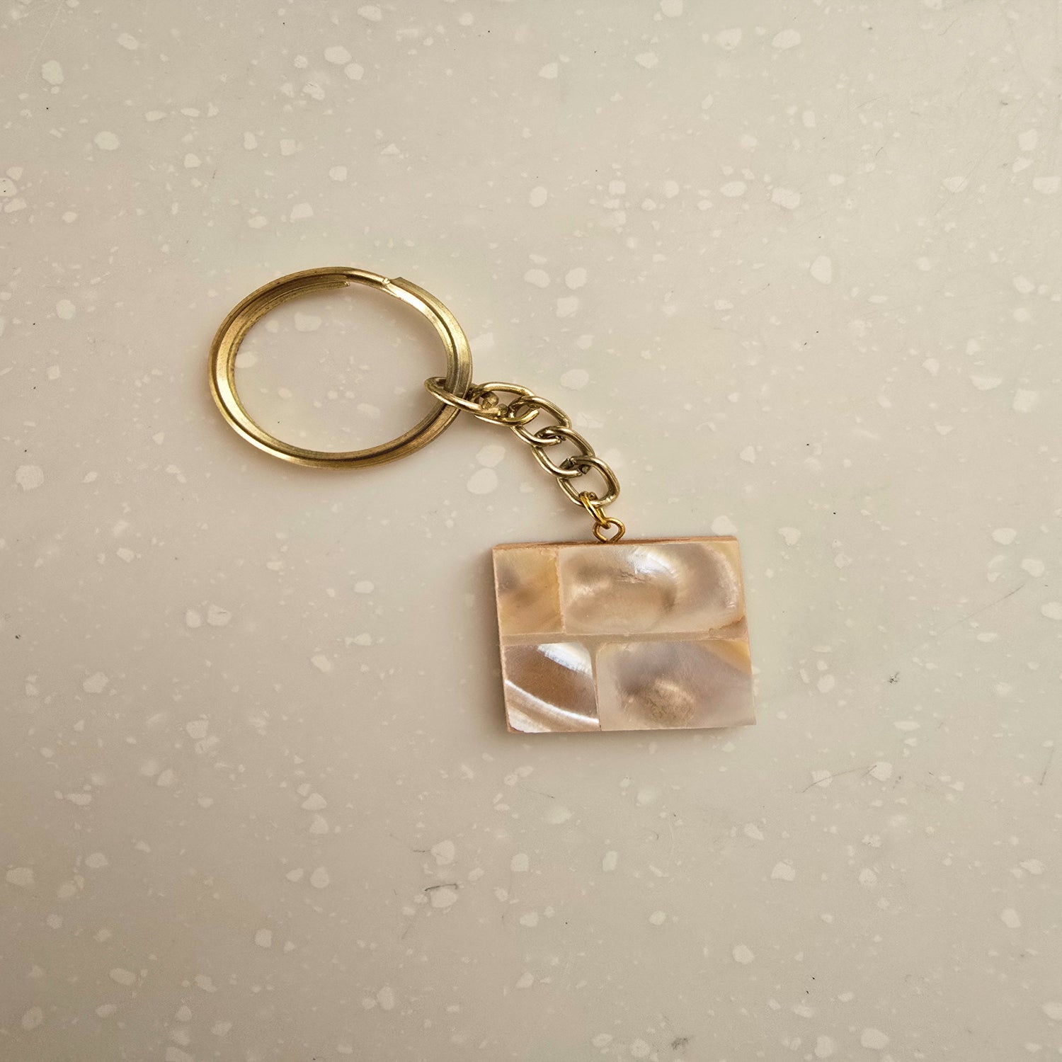 Mother Of Pearl Squre Small KeyChain