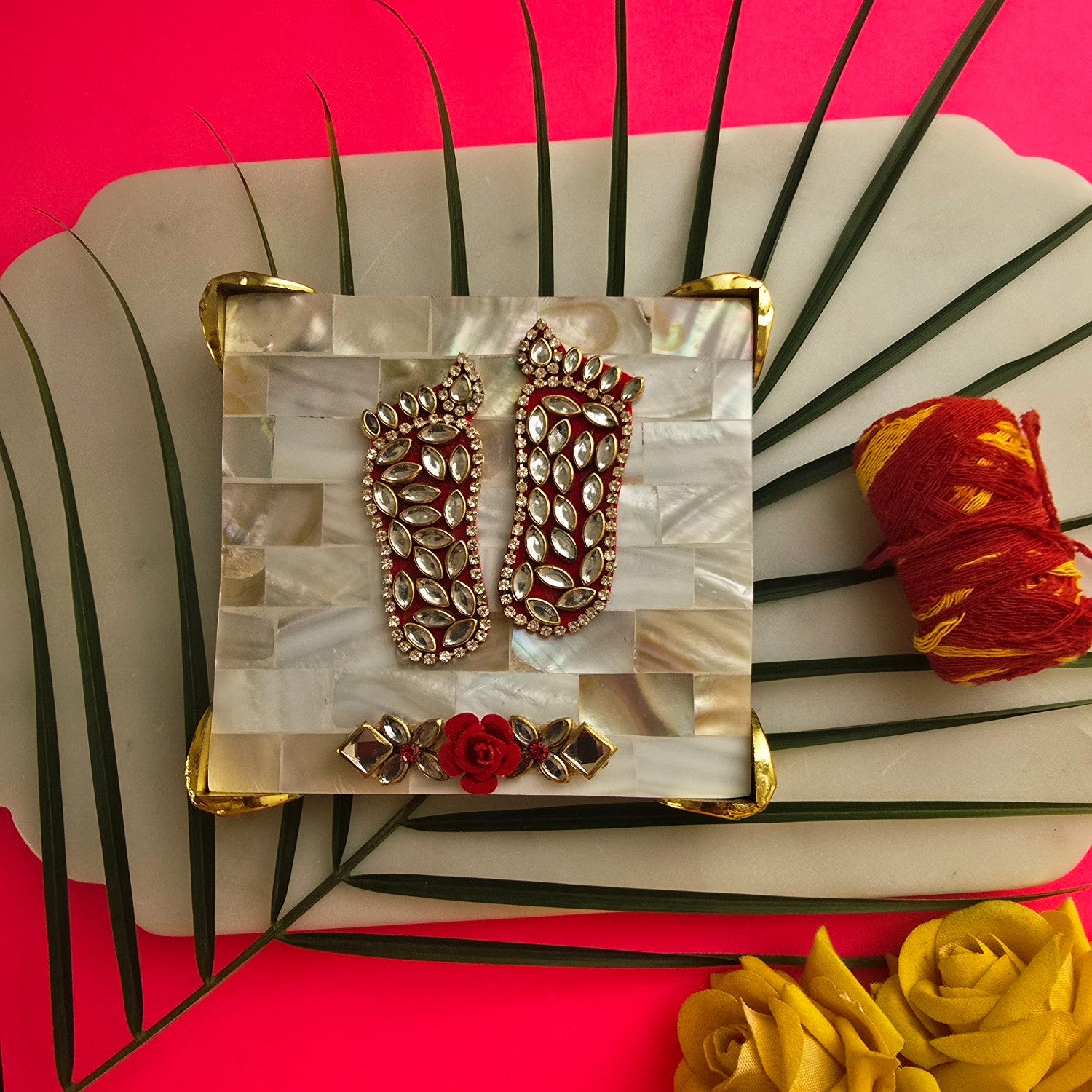 White MOP Laxmi Charan Paduka