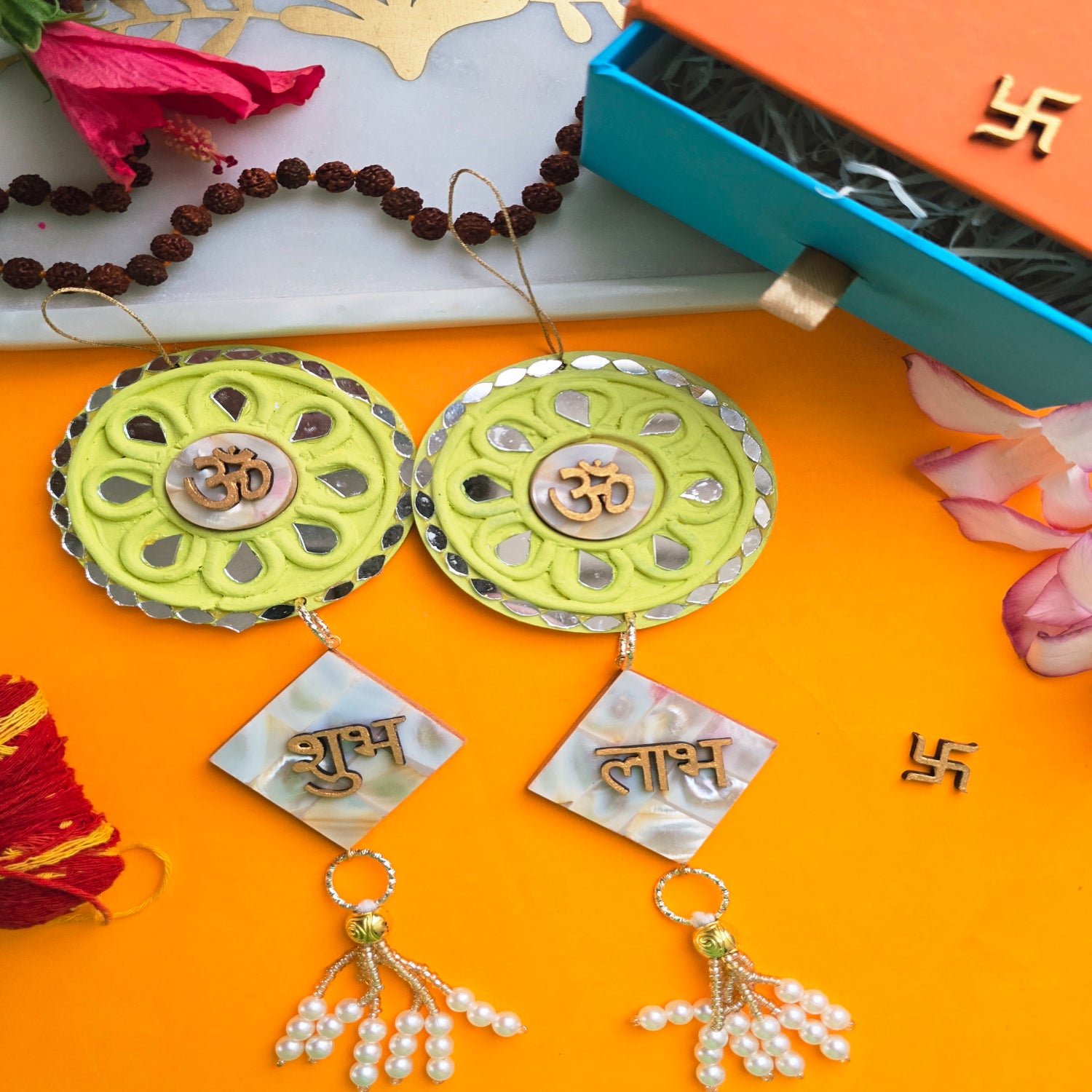 Yellow Shubh Labh Door Hangings