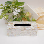 Mother of Pearl Tissue Holder, Cutlery and Tray Set of 3