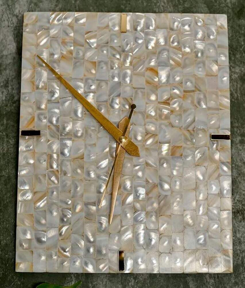 Mother of Pearl Rectangle Wall Clock