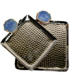 Square Aluminum Tray with Pink Agate