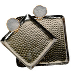 Square Aluminum Tray with Green Agate