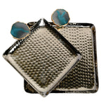 Square Aluminum Tray with Green Agate