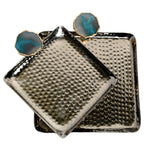 Square Aluminum Tray with Purple Agate