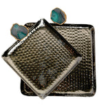 Square Aluminum Tray with Green Agate