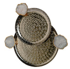 Round Aluminum Tray with White Agate