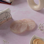 Rose Quartz Round Resin Coaster Set of 2