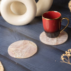 Rose Quartz Round Resin Coaster Set of 2