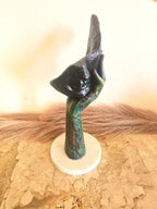 Black Golden Thinking Down Face in Hand Resin Decor Statue