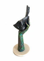 Black Golden Thinking Down Face in Hand Resin Decor Statue