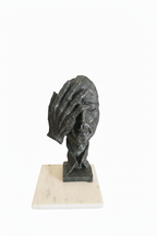 Black Thinking Face in Hand Resin Decor Statue