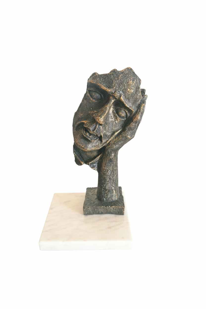 Black Golden Black Golden Thinking Man Face Resin Art Statue Thinking Man Face Resin Art Statue