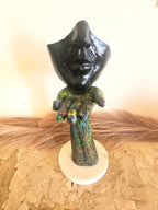 Black Golden Face Chin Hand Statue