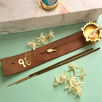 Wooden Ik Onkar Incense Holder And Diya