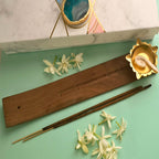 Wooden Incense Holder And Diya
