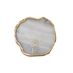 Agate Zodiac Coaster Leo-Natural White