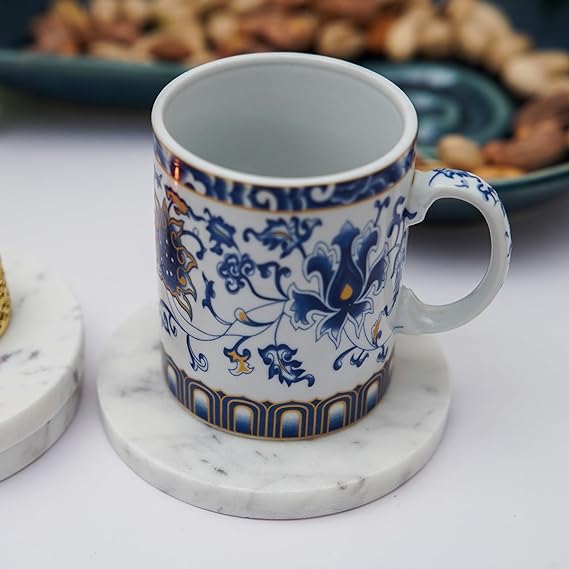 White Marble Plain Coaster  for Tea Coffee Cocktail