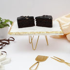 Rectanguler Marble Cake Stand with Wood Cupcake