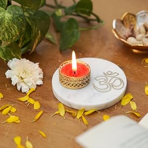 Ganesha Tea Light Holder Marble