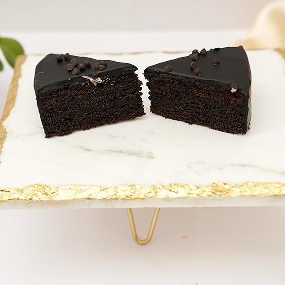 Rectanguler Marble Cake Stand with Metal Stand Cupcake Display Stand for Dessert Weddings Birthdays and Multipurpose