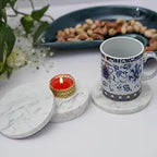 White Marble Plain Coaster for Tea Coffee
